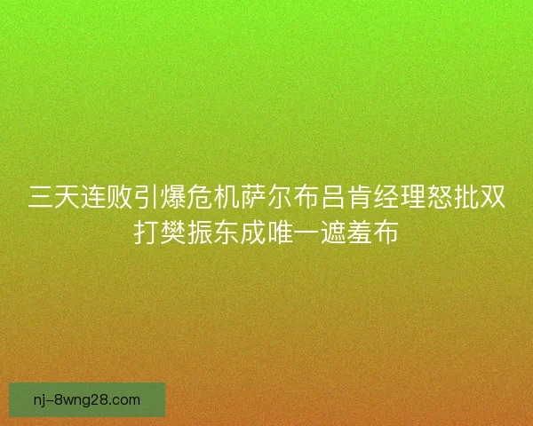 三天连败引爆危机萨尔布吕肯经理怒批双打樊振东成唯一遮羞布